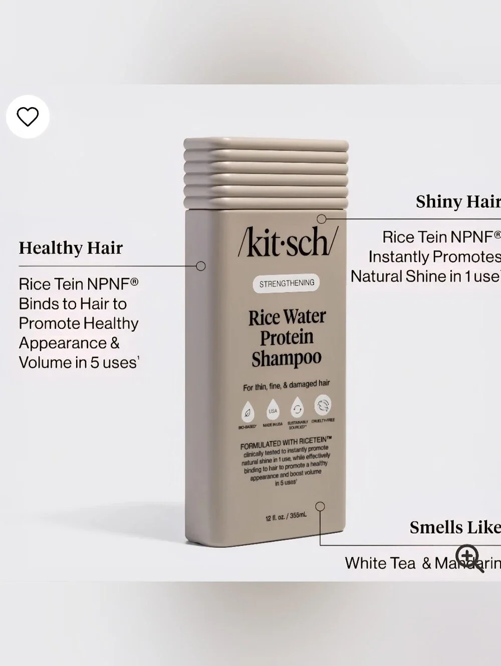 Kitsch Rice Water Protein Shampoo & Conditioner - Duo